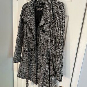 Guess Belted Herringbone Coat